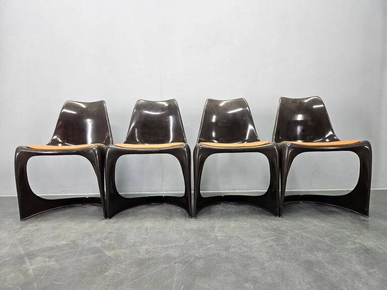Set of four dining chairs Steens Østergaard A-Line 290, Cado, Denmark, 1960s