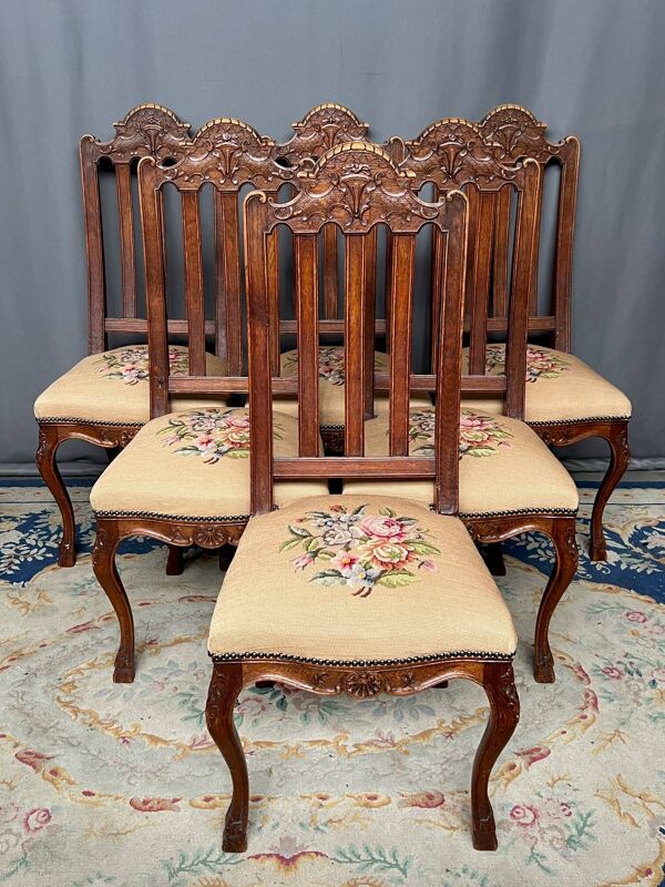 Lot 6 chaises de style Régence