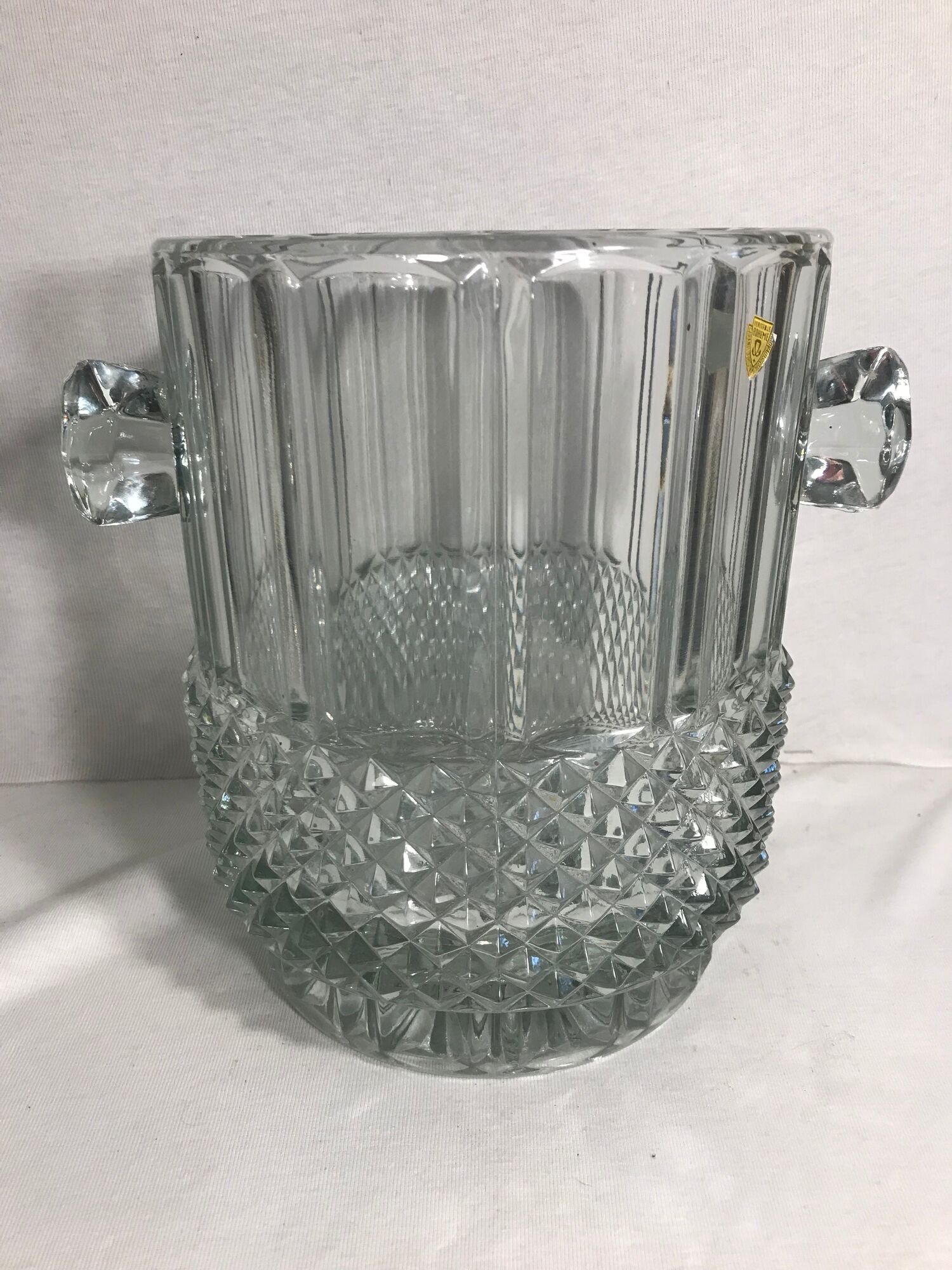 Old glass mold bohemian bar vintage crystal champagne bucket