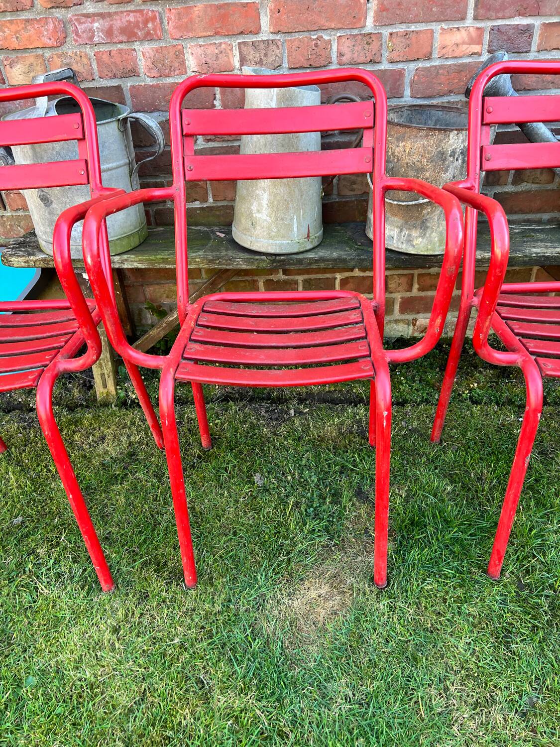 Old metal bistro chairs