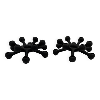 "The Spider" Cast Iron Candlesticks • Dansk Designs • 1962