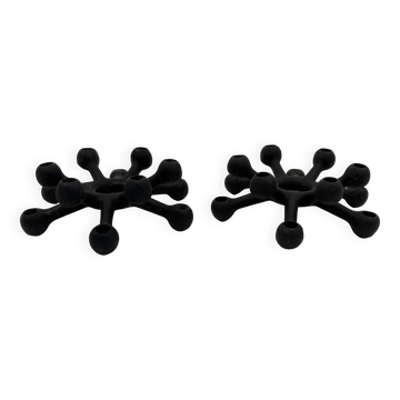 "The Spider" Cast Iron Candlesticks • Dansk Designs • 1962