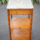 Bedside table wood imitation bamboo and marble colonial style, pedestal table, furniture 1 old drawer