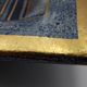 DECORATIVE CERAMIC DISH SIGN GEORGES PELLETIER GEOMETRIC DRAWING BLUE AND GOLD COLLECTION