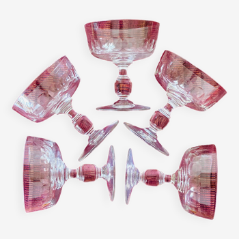 5 crystal champagne glasses