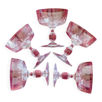 5 crystal champagne glasses