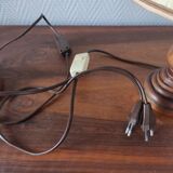 Pair of vintage turned wood lamps