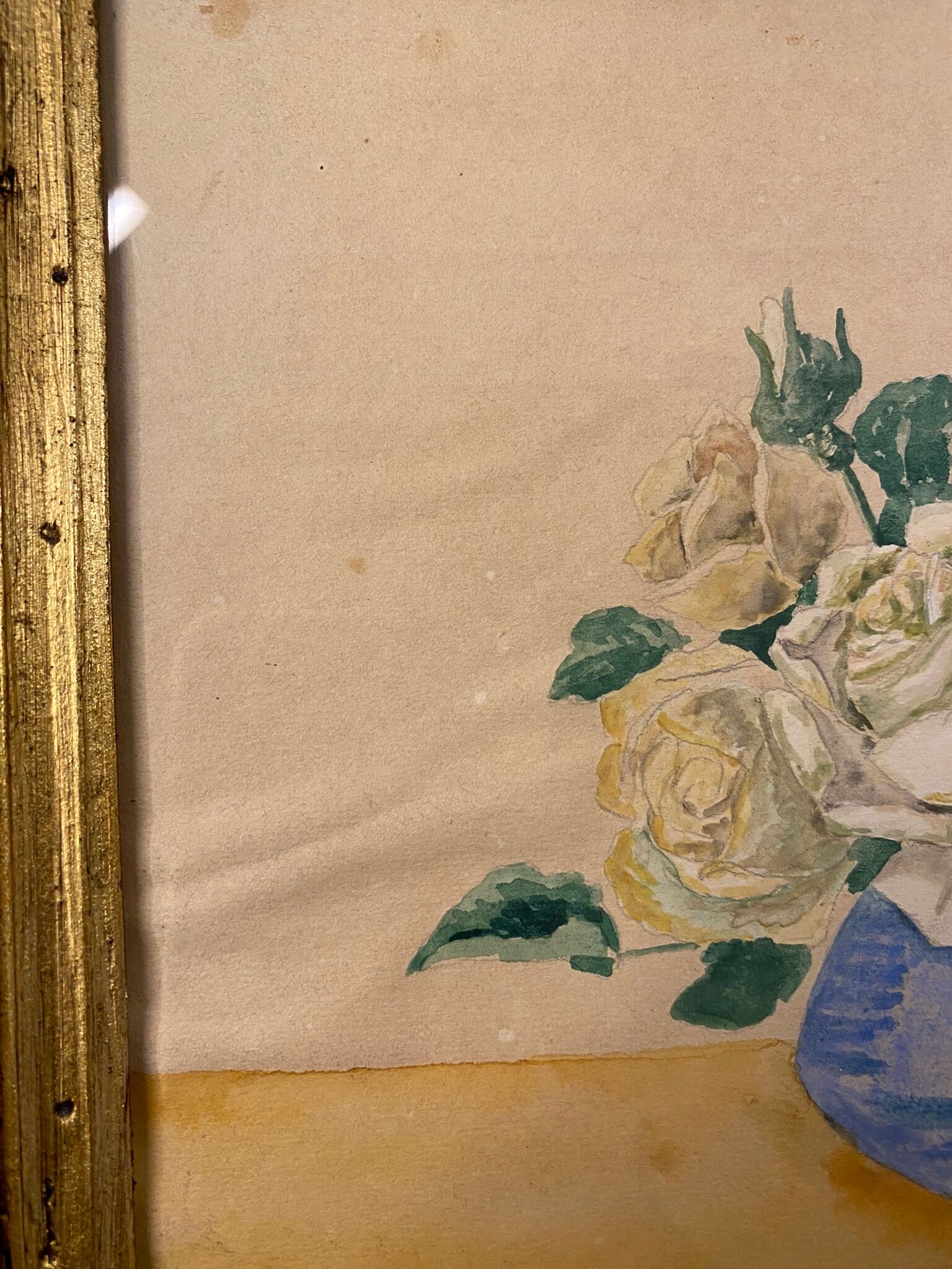 Old painting, still life with roses, XX century