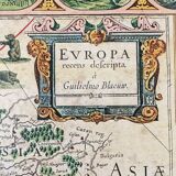 Historical map of Europe on wood