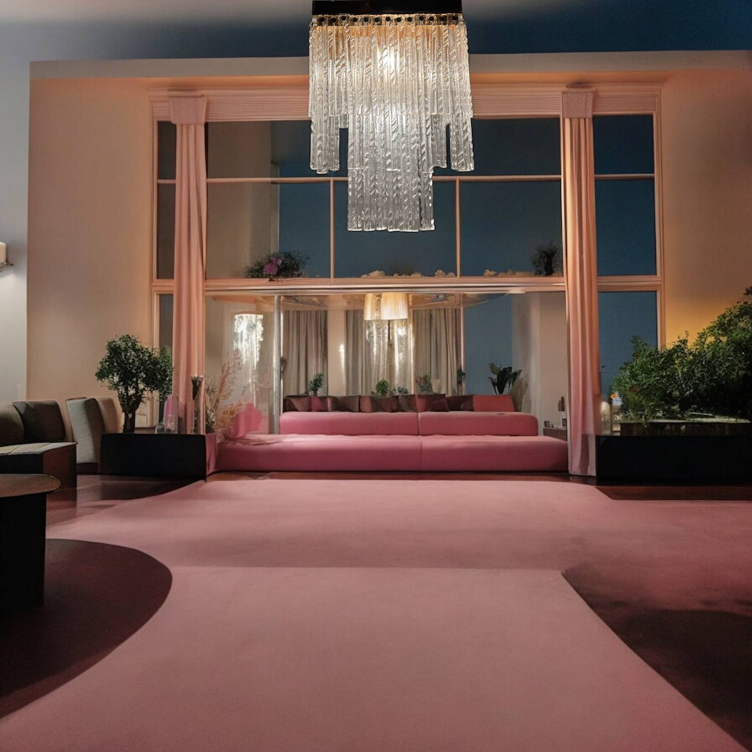 Murano Glass Rod Ceiling Light Flushmount