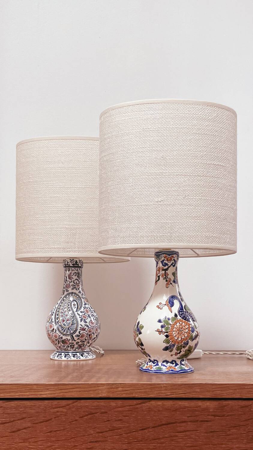 Paire lampes faïence de Gien