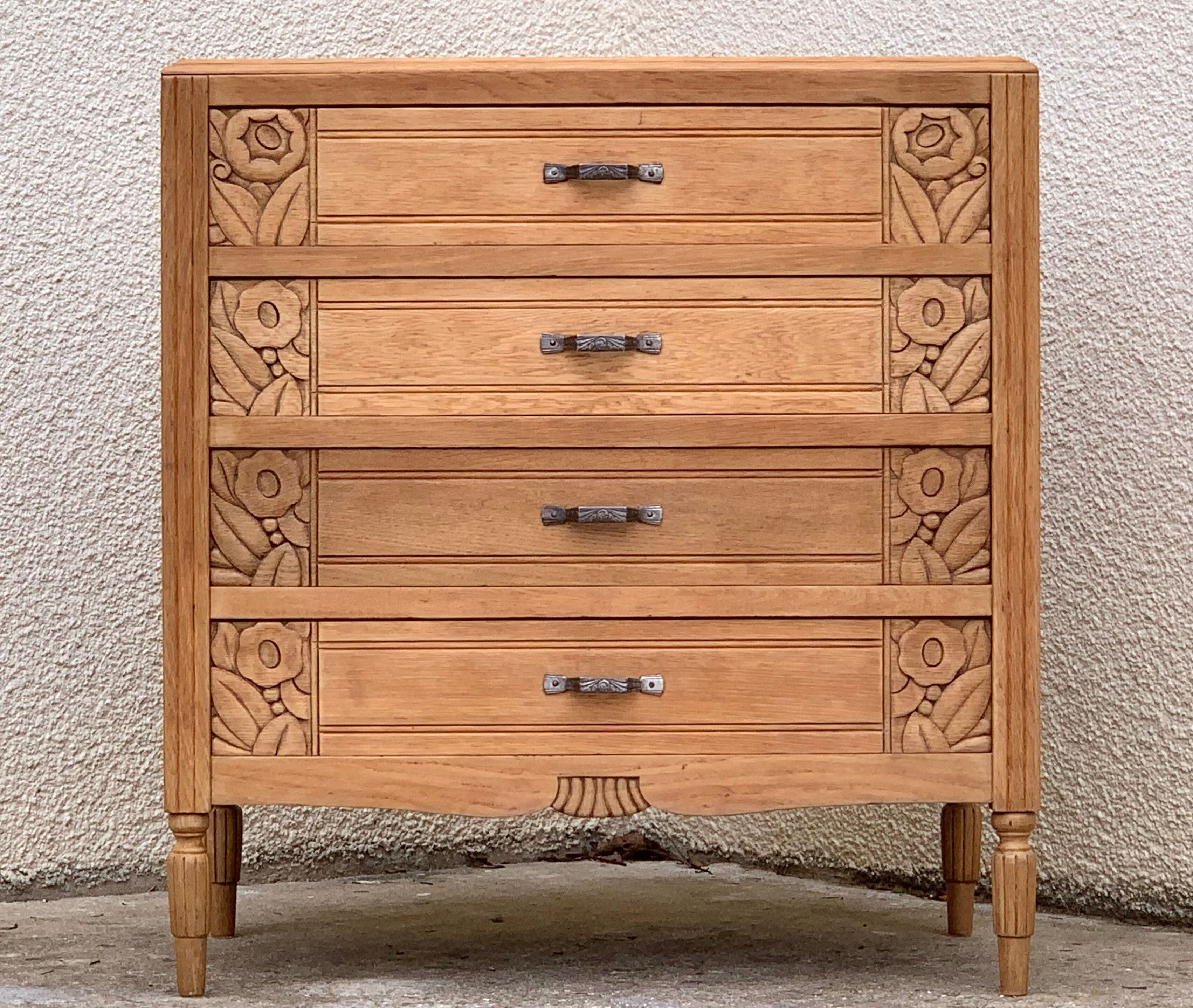 Commode Art déco chêne massif 1920