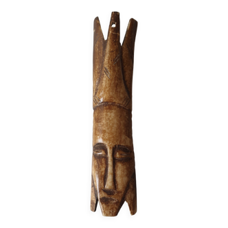 Sculpture sur os - ancienne Amulette Africaine - Art Africain tribal