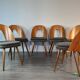 Set 6 chairs Walnut Suman by MIER, Mid-Century Czechoslovakia 1960 s