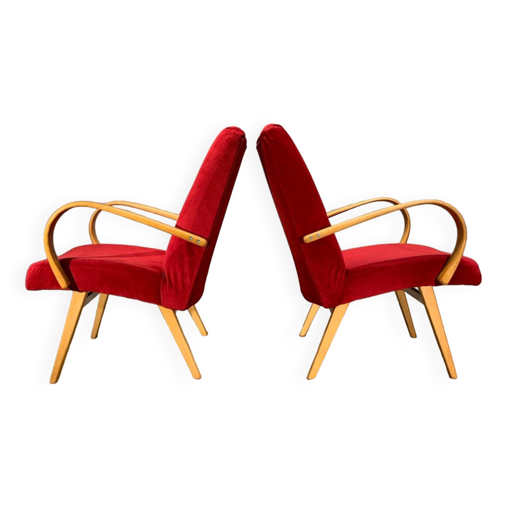 Paire de fauteuils jitona vintage czech 60.