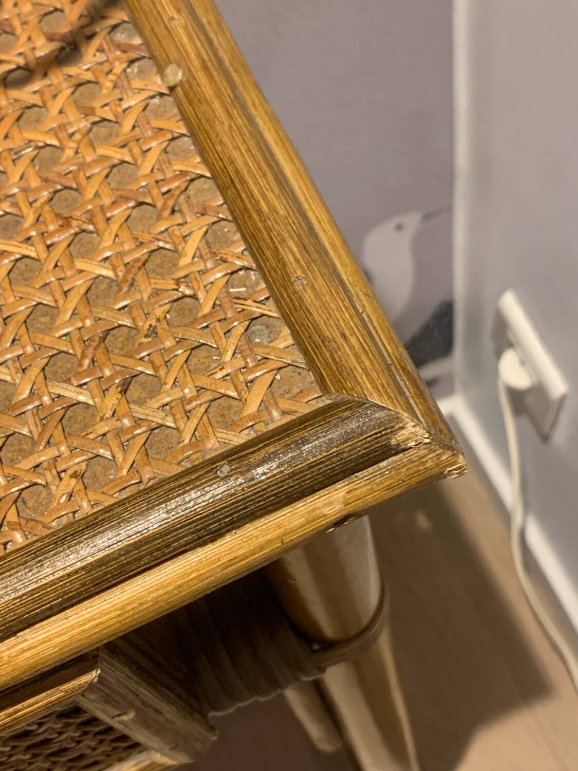 Vintage rattan console