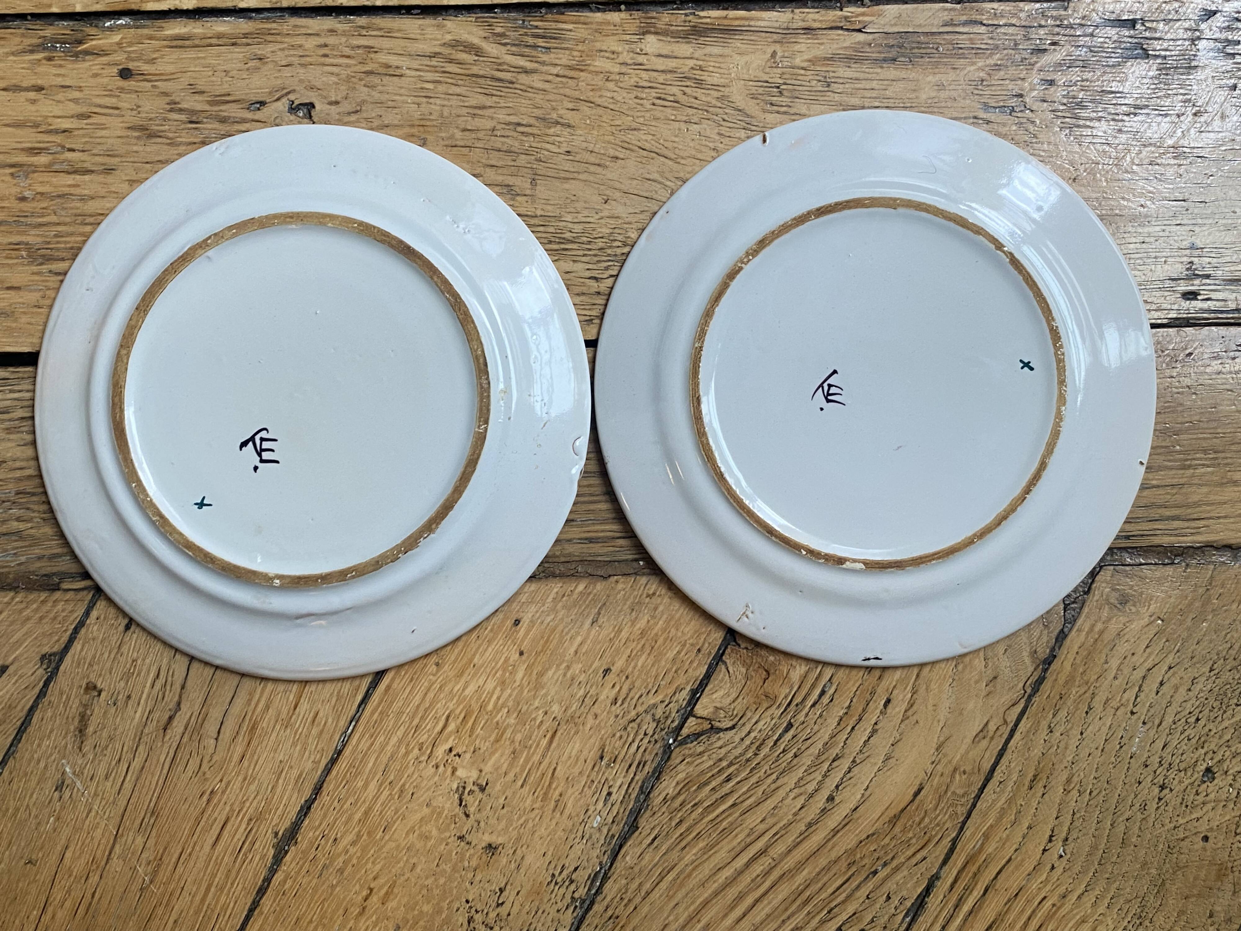 Pair of Emile Tessier Malicorne plates