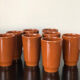 8 tasses en grés vernissé gp digoin