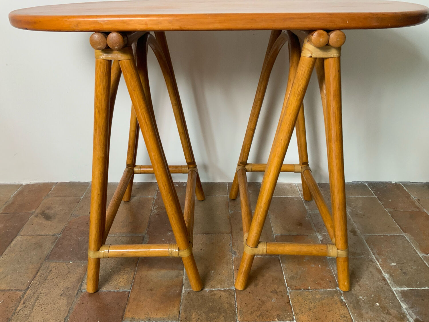 Console en rotin 70’