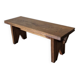 Mini banc vintage chêne massif
