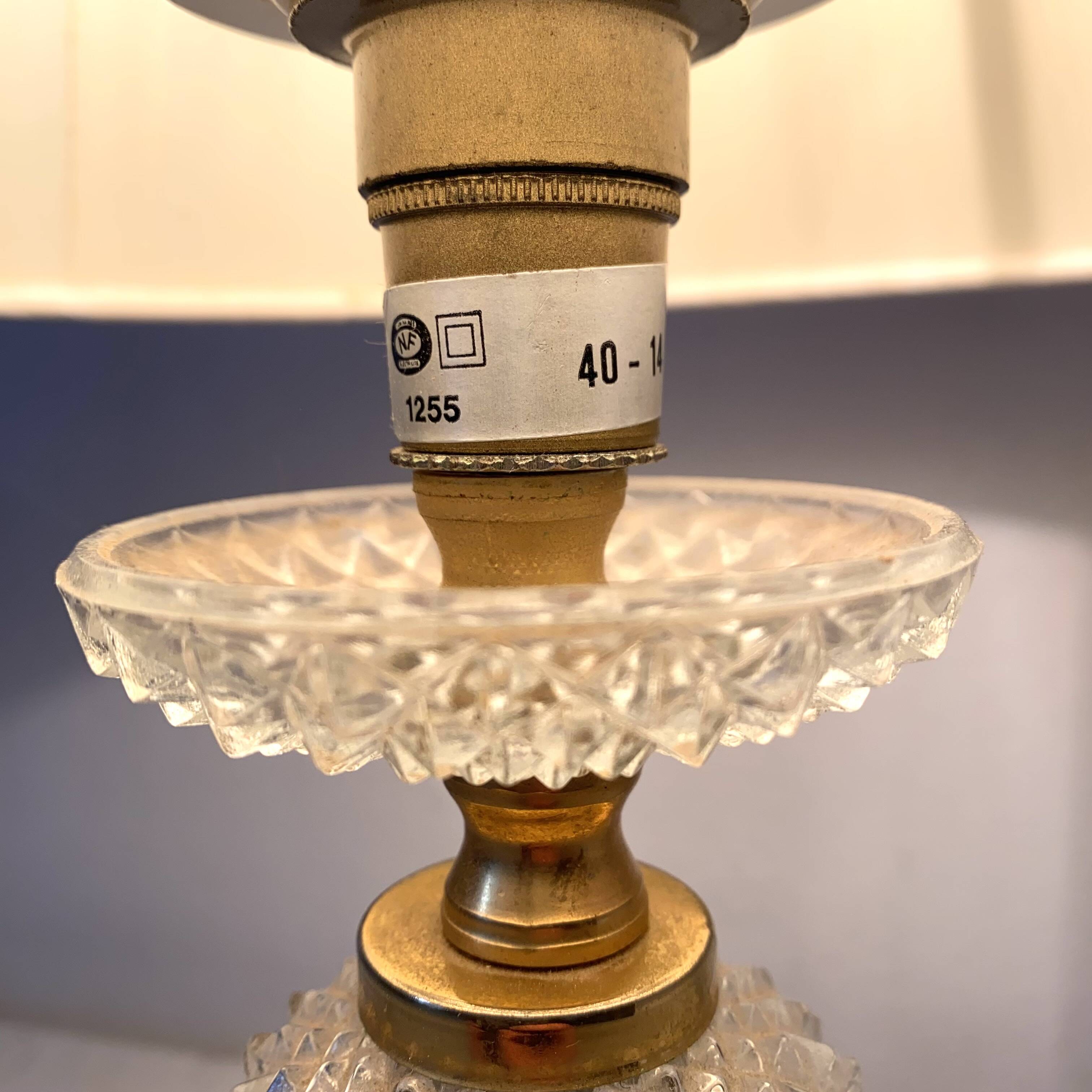 Retro lamp in glass and gold metal