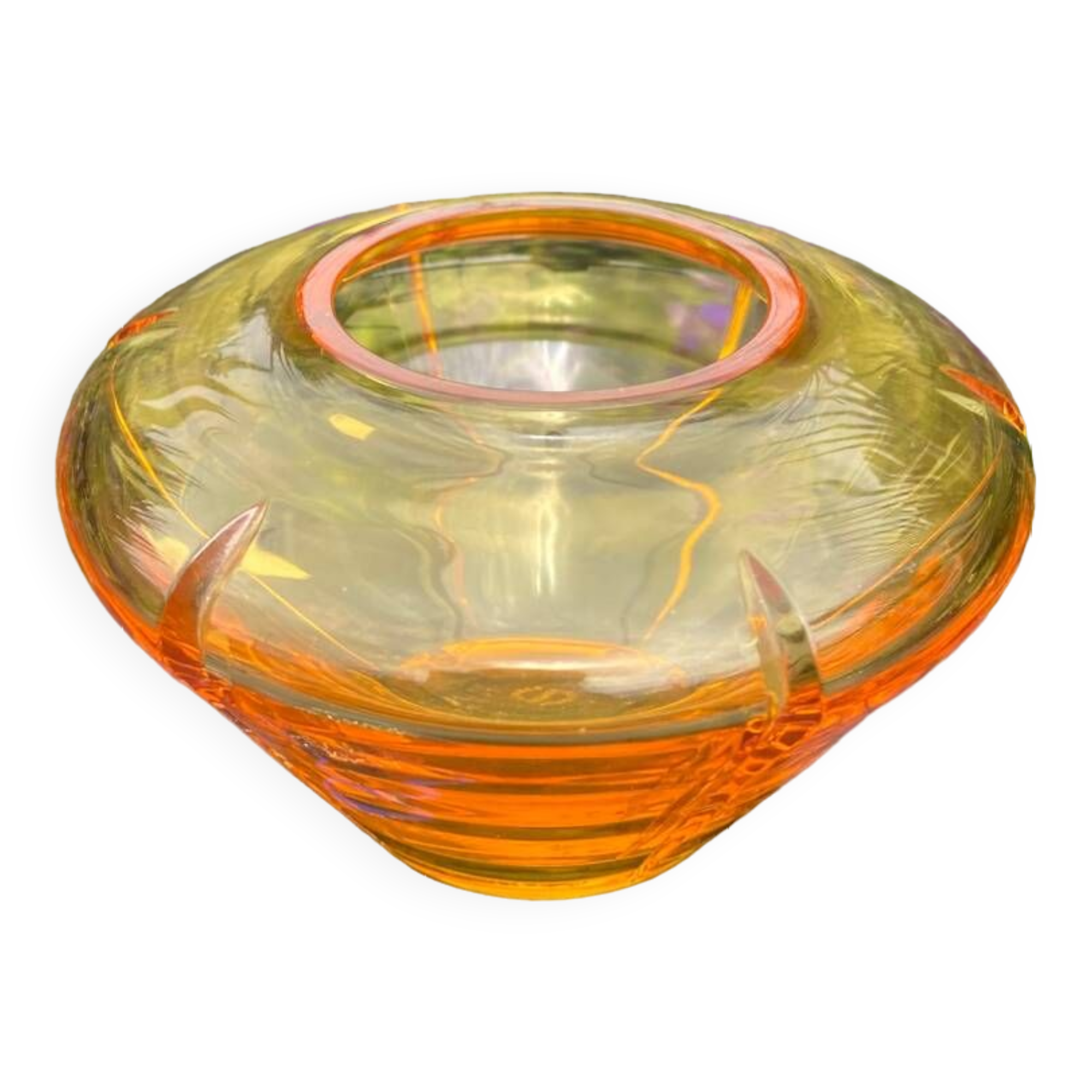 Signed Sevres crystal vase