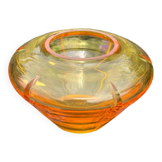 Signed Sevres crystal vase