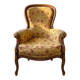 Fauteuil ancien multicolore en bois massif