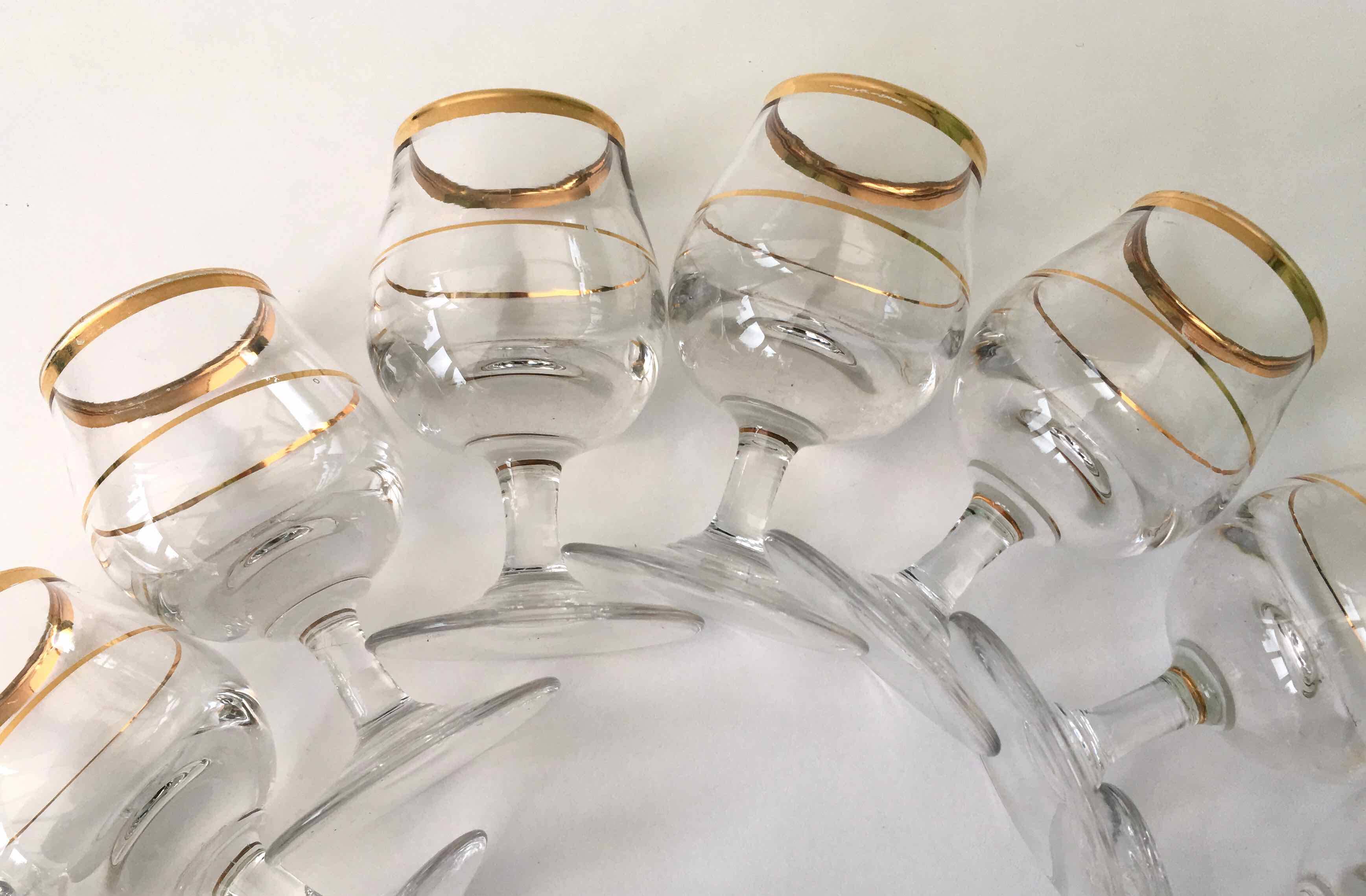 Set of 10 vintage alcohol glasses