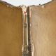 Antique English red leather hand-painted chinoiserie room divider/ screen