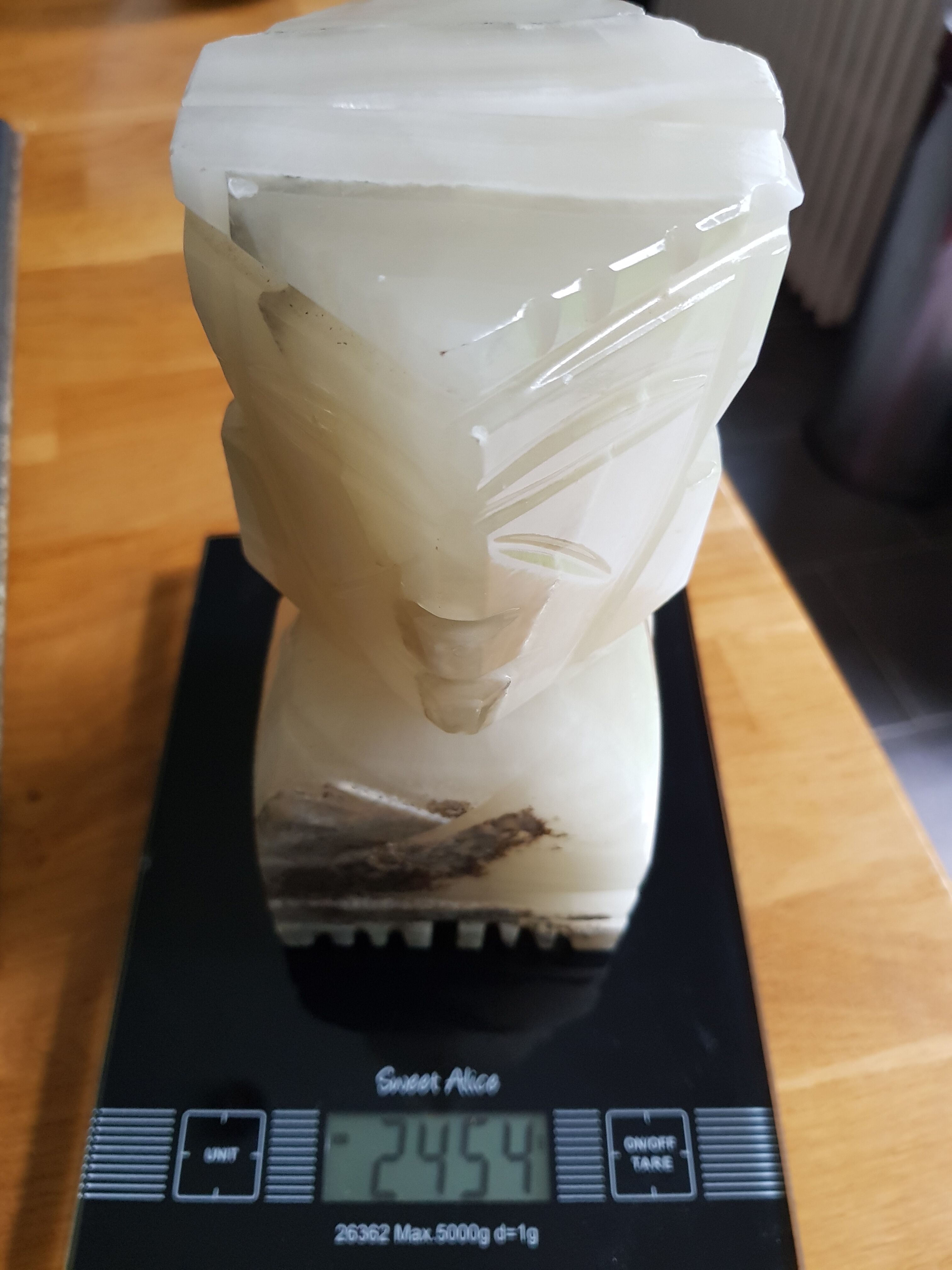 Onyx book clambands depicting an Aztec statue