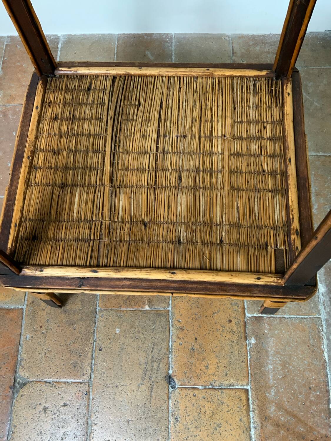 Wood and rattan table