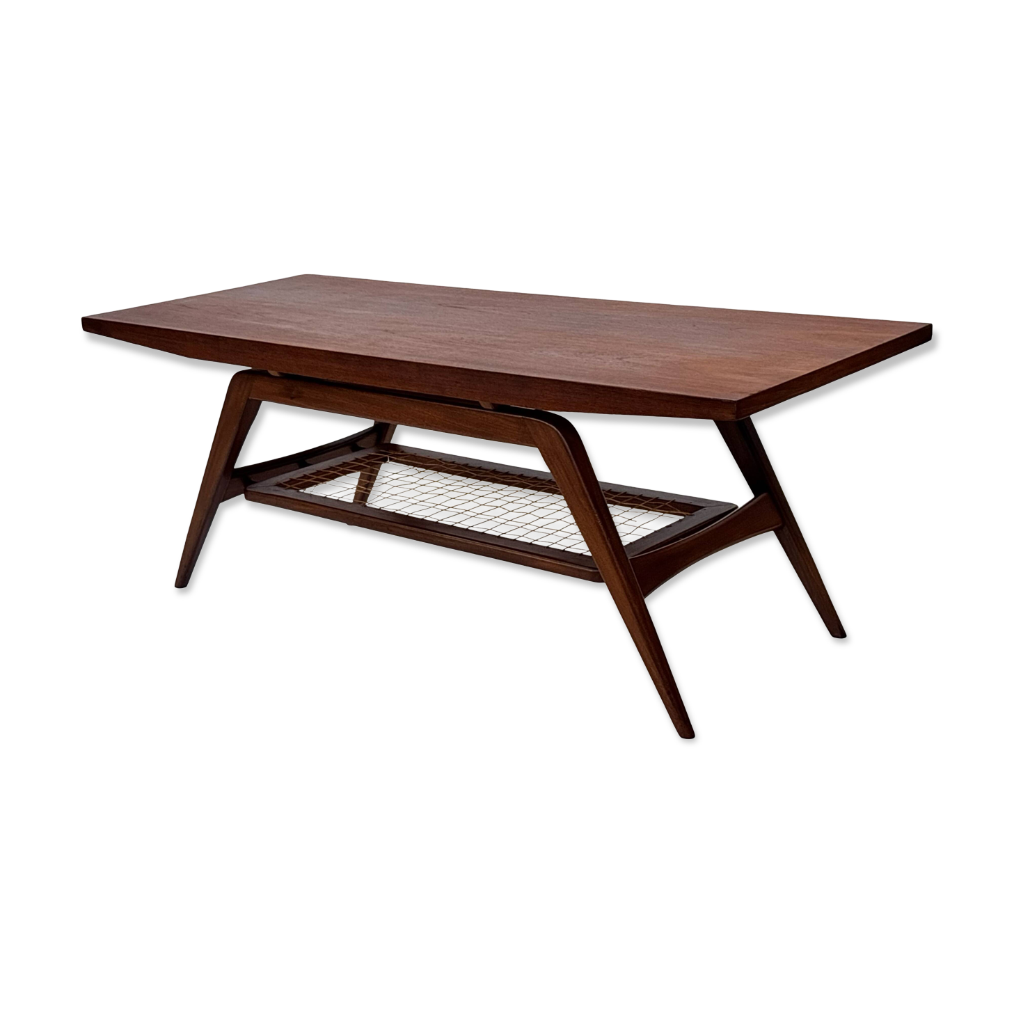 Table basse en teck dans le style de Louis van Teeffelen, années 1960