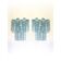 Contemporary Light-Blue “Tronchi”Murano Glass Wall Sconces in Venini Style - a Pair