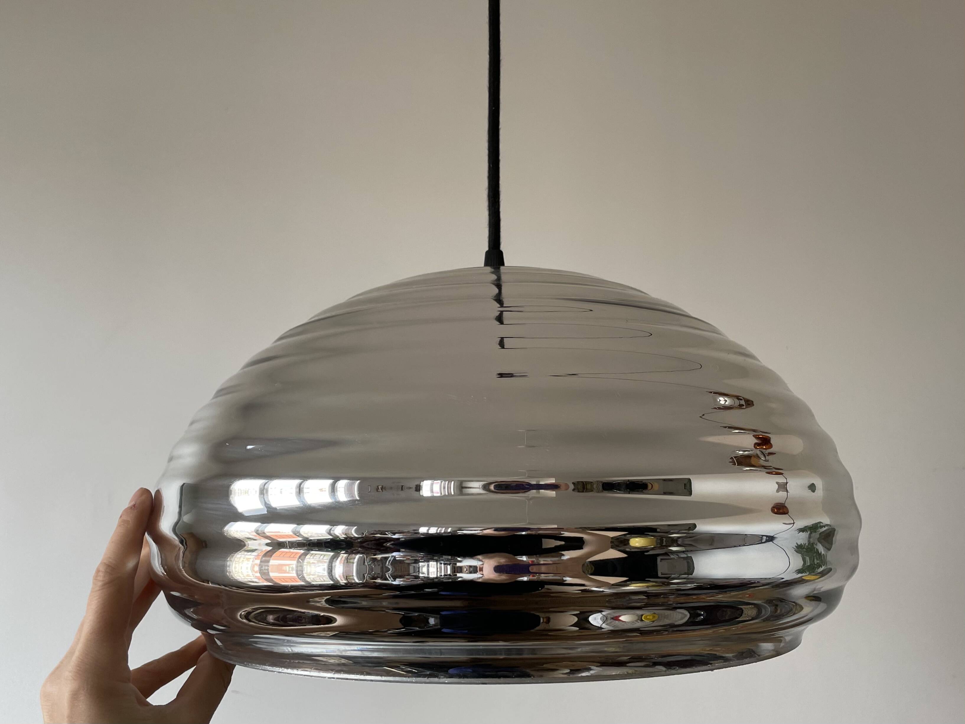 Vintage silver glass pendant light
