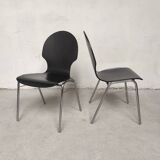 6 chaises plywood et chrome