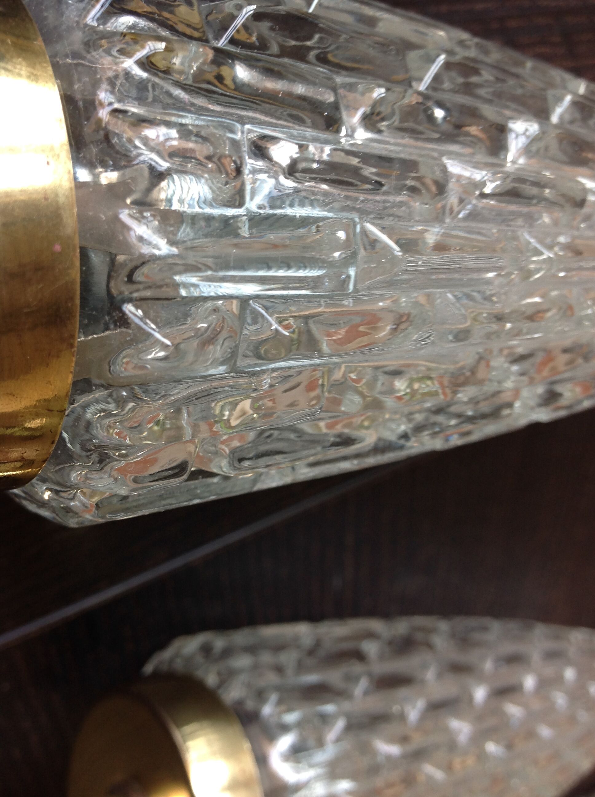 Pair of brass sconces and tulip glass 60