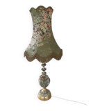 Antique floor lamp with shade, onyx marble, lamp and floral motif, Italy