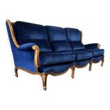 Vintage blue baroque sofa / three-seater / armchair