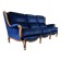 Vintage blue baroque sofa / three-seater / armchair