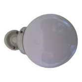 Vintage ball wall light in white opaline - Porcelain base - Diameter