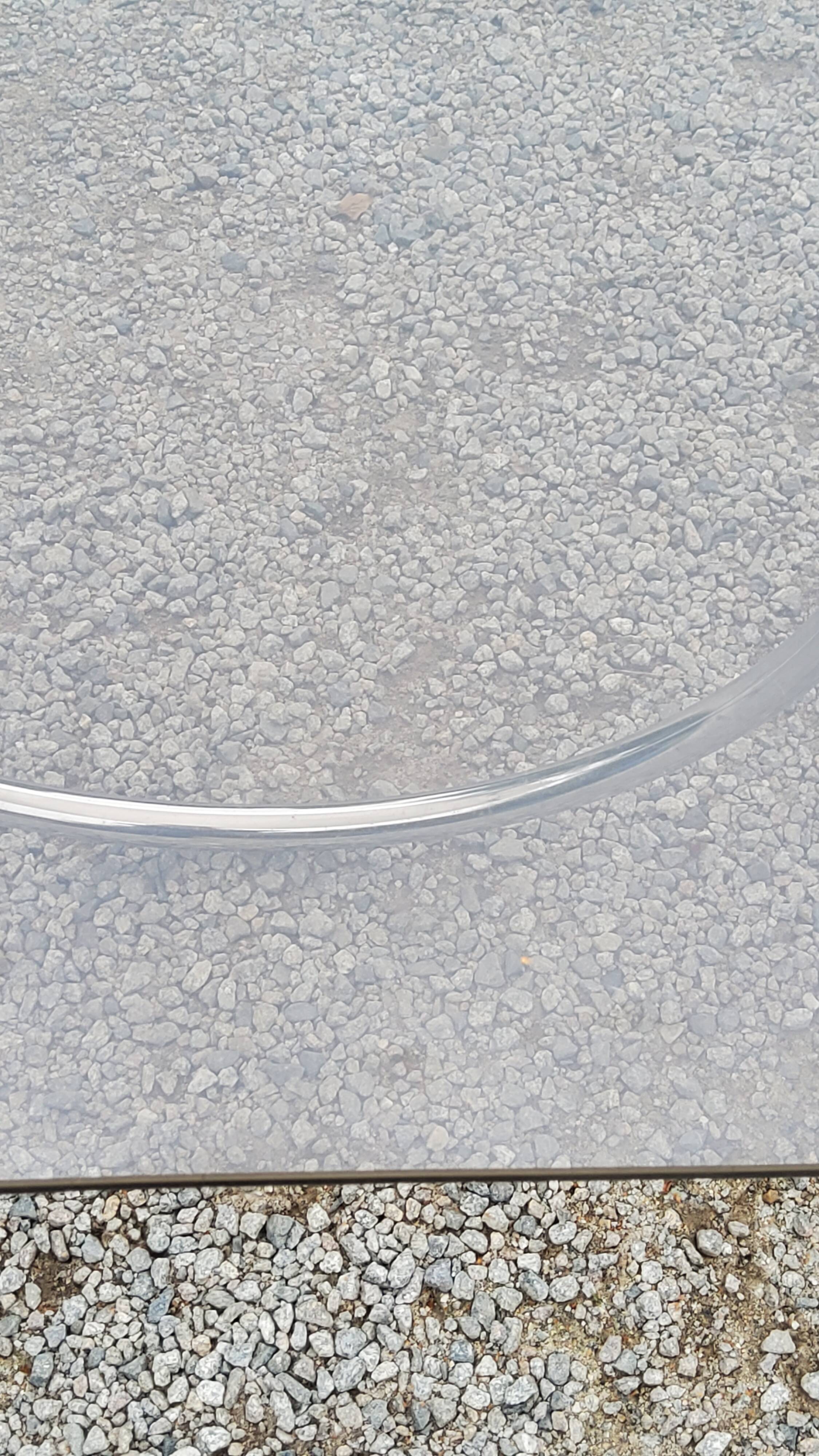 Dining table from the 70s top smoked glass base chrome