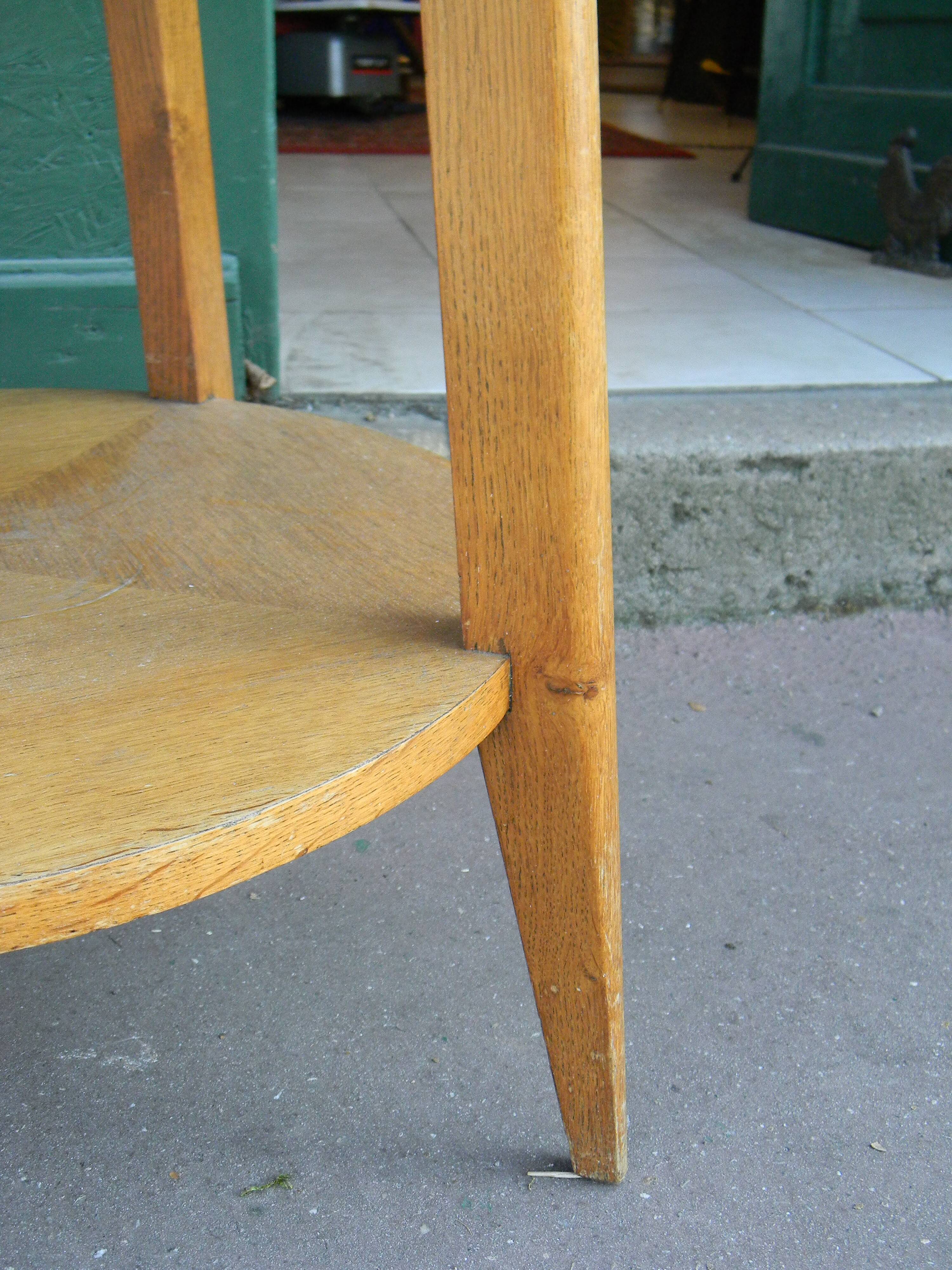 Round coffee table Compass legs 60s in Wood
