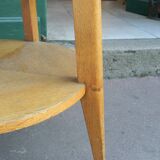 Round coffee table Compass legs 60s in Wood