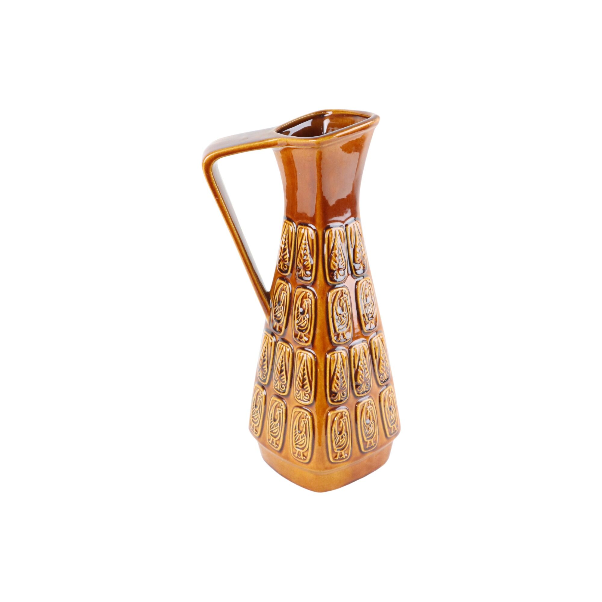 Vintage Vase West Germany Geometric Design Bay Bas Relief 251-35