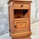 Antique Art Deco bedside table, oak entrance table with marble top