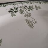 Grand plat ovale St Amand modèle "modern style" vert Terre de Fer