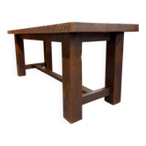 Vintage brutalist Spanish wooden table / farmhouse table