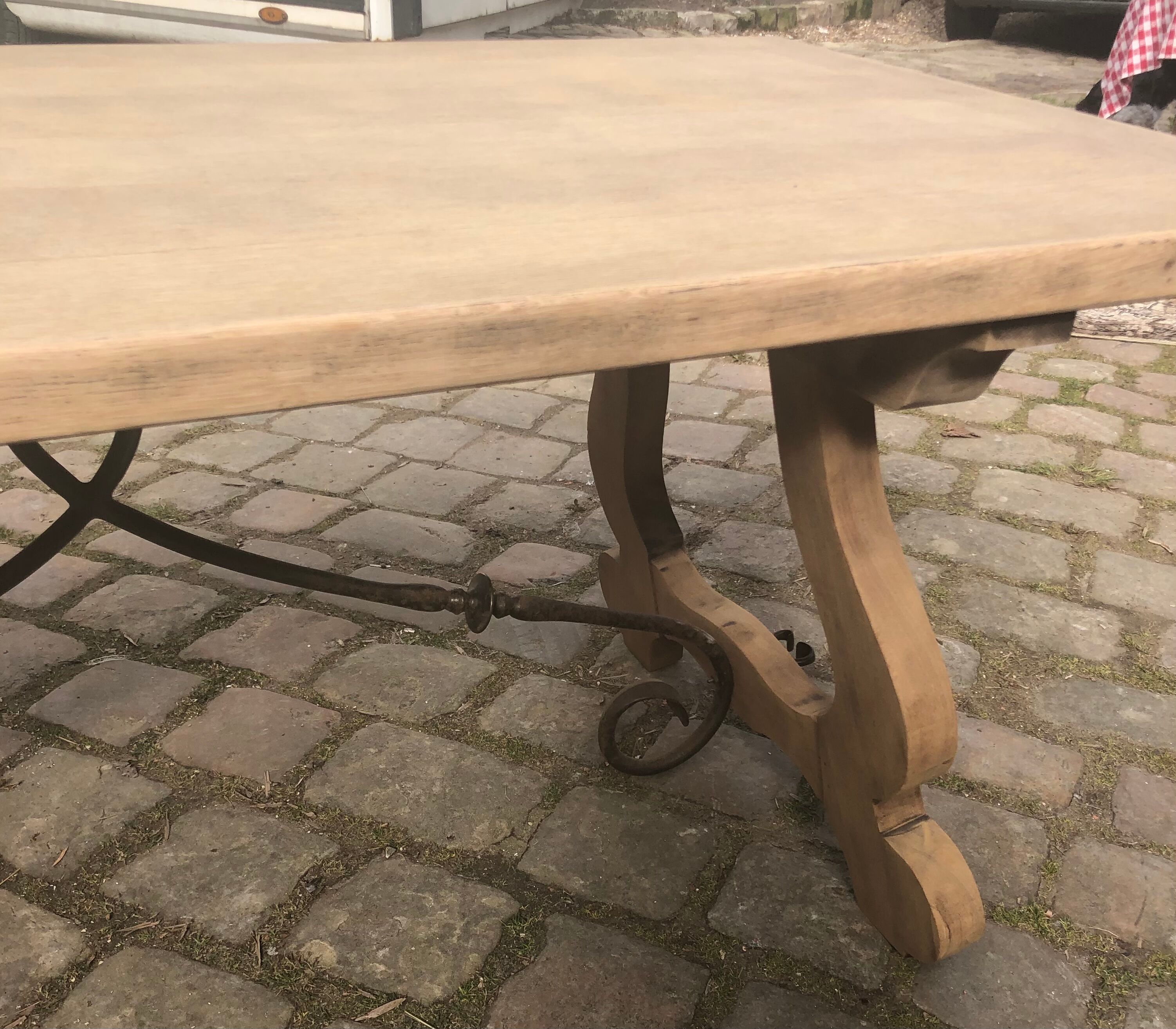 Monastery table in stripped solid oak