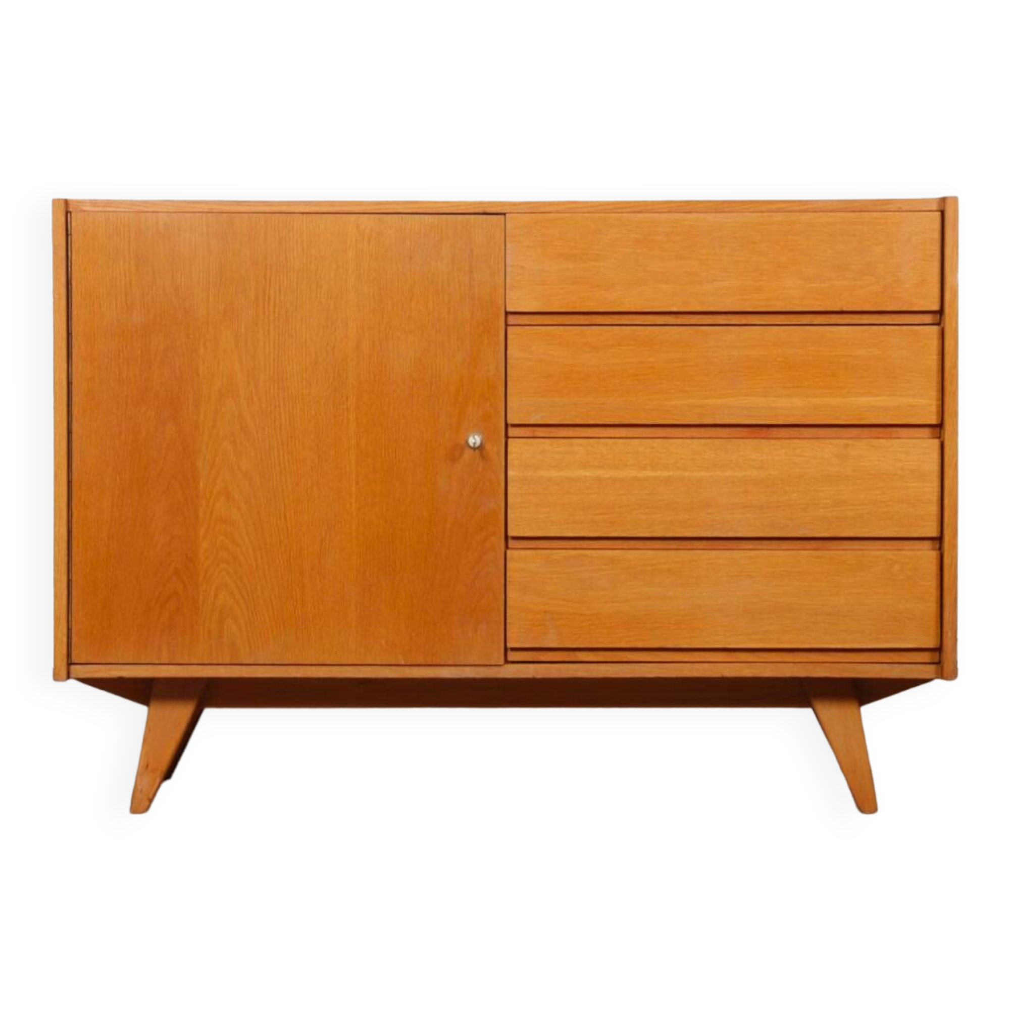 Vintage oak storage by Jiri Jiroutek, model U-458, 1960s